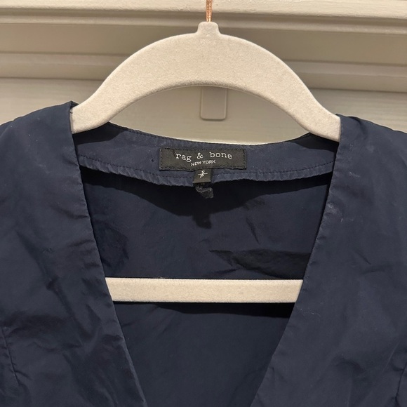 Rag & Bone Victorine Short Sleeve Button Front Shirt Night Blue - Picture 10 of 12